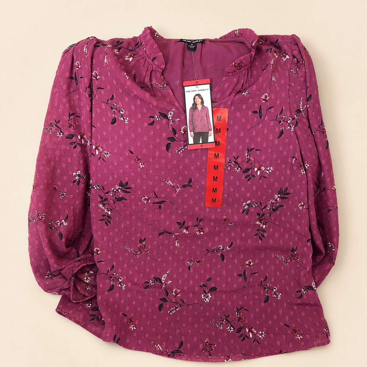 Blusa floral color vino